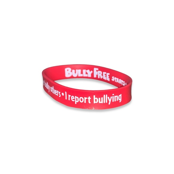 BULLY FREE RED RUBBER BAND BRACELET - Picture 4 of 4